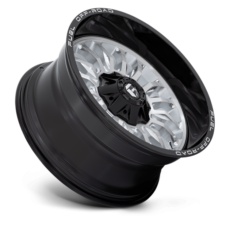 Kola z lehké slitiny D798 ARC Silver Brushed Face W/ Milled Black LIP Fuel